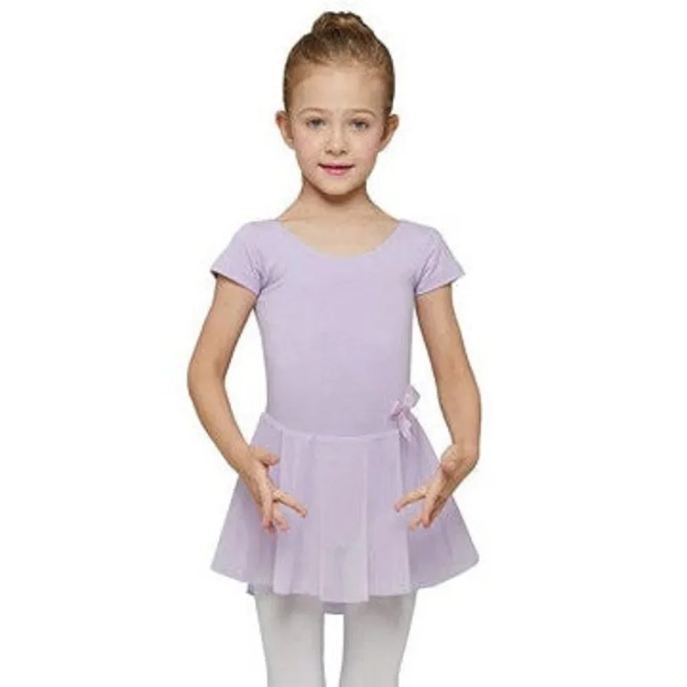 Pre-Owned Dance Leotard Dress by DUX TD Short Sleeve Small Child Lavender Balle